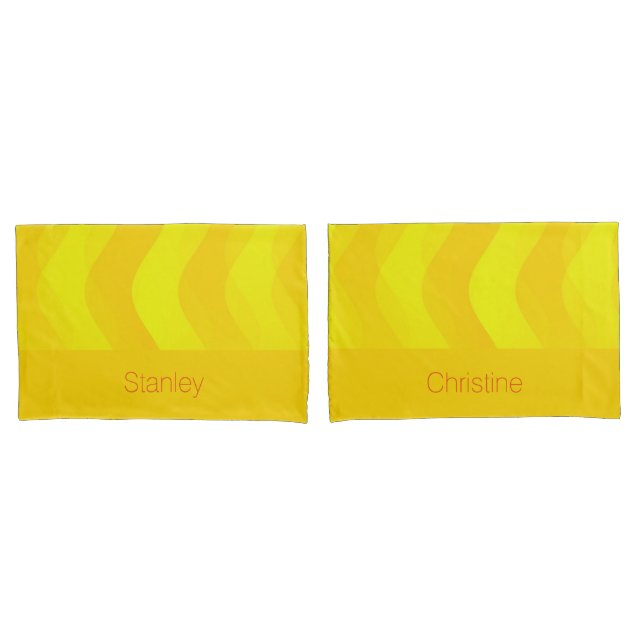 Funda De Cojín Patrón de ondas suaves - amarillo + tus ideas (Anverso - Set)