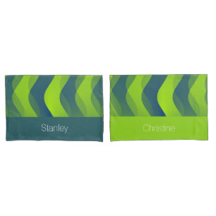 Funda De Cojín Patrón de ondas suaves - azul verde + tus ideas