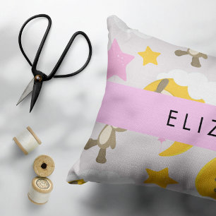 Funda De Cojín Patrón De Osos, Osos De Teddy, Estrellas, Tu Nombr