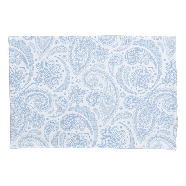 Funda De Cojín Patrón de paisajes azul blanco (Anverso-izquierdo)