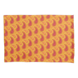 Funda De Cojín Patrón de paisley persa Naranja oriental