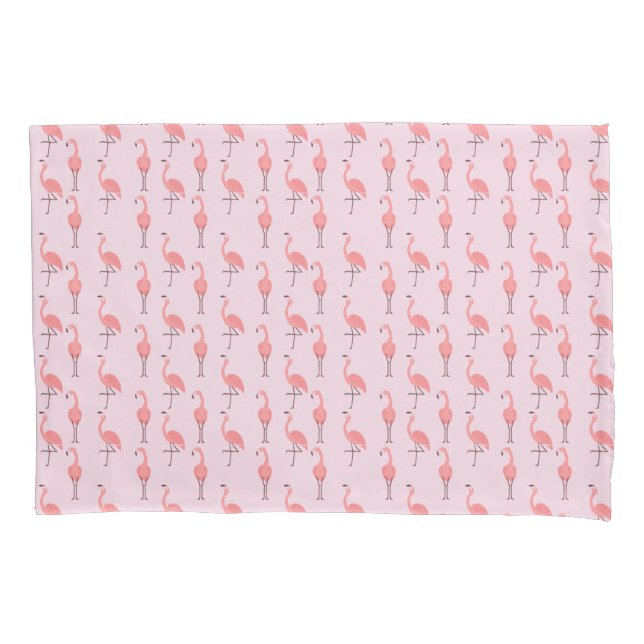 Funda De Cojín Patrón de pájaro flamenco rosa aleatorio (Anverso)