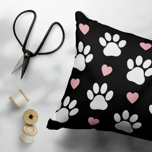 Funda De Cojín Patrón De Patas, Patas De Perro, Patas Blancas, Co