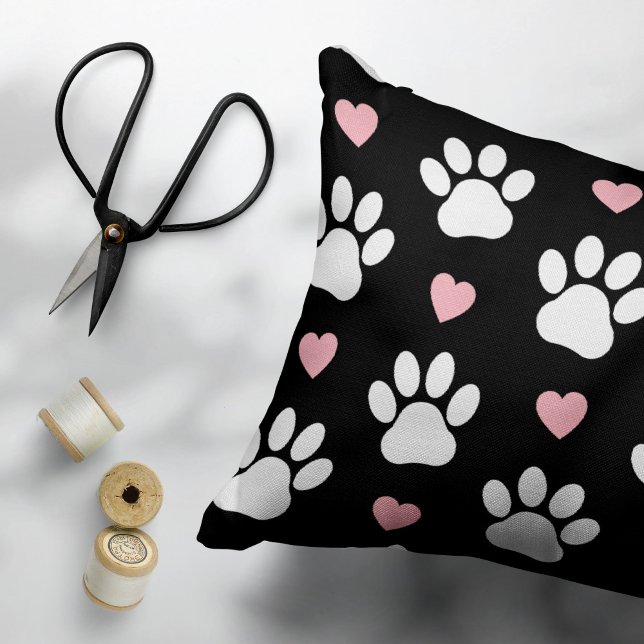 Funda De Cojín Patrón De Patas, Patas De Perro, Patas Blancas, Co (Subido por el creador)