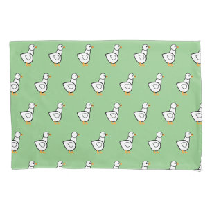 Funda De Cojín Patrón de pato blanco