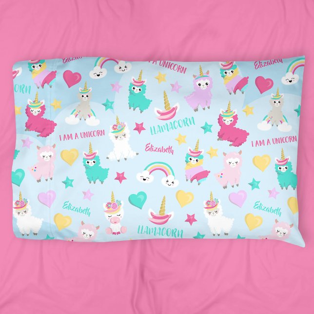 Funda De Cojín Patrón de Pequeña Chica Cute Llamacorn Pastel (Subido por el creador)