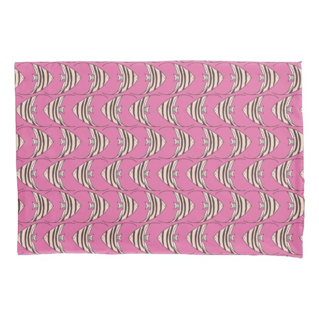 Funda De Cojín Patrón de pez rosa de los chicas (Anverso)