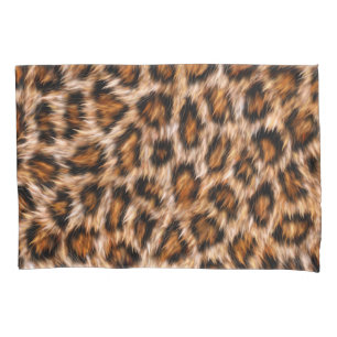 Funda De Cojín Patrón de piel marrón de gato leopardo de Jaguar-2