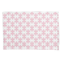 Patrón de piezas de rompecabezas blanco y rosa cla