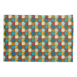 Funda De Cojín Patrón de piezas de rompecabezas de rompecabezas v