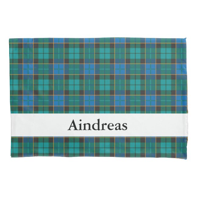 Funda De Cojín Patrón de plaids de Tartán - verde azul tradiciona (Anverso)