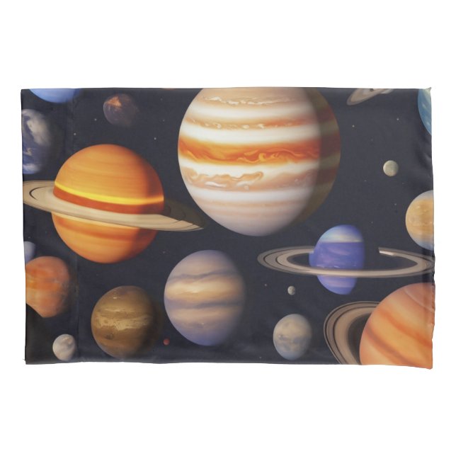 Funda De Cojín Patrón de planetas (Anverso)