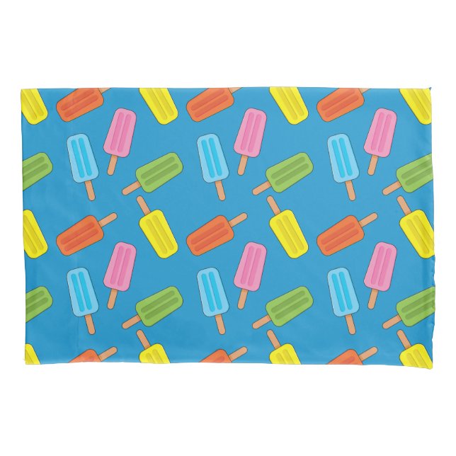 Funda De Cojín Patrón de Popsicles Coloridos (Anverso)