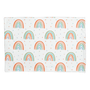 Funda De Cojín Patrón de punto de la polca arcoiris colorida