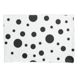 Funda De Cojín Patrón de puntos de polka blanca negro