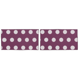 Funda De Cojín Patrón de puntos de polka blanco púrpura de otoño