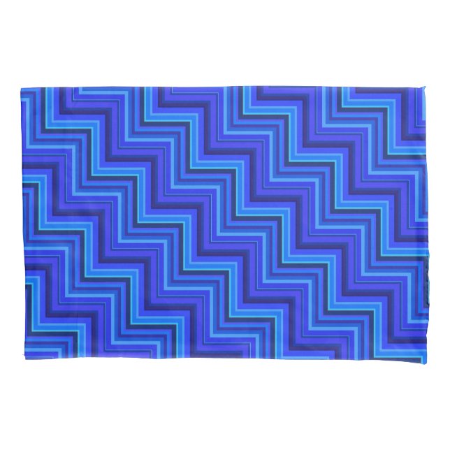 Funda De Cojín Patrón de rayas azules (Anverso)