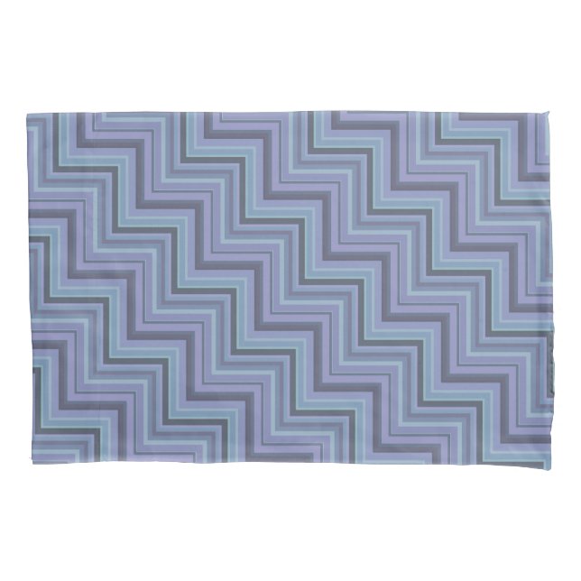 Funda De Cojín Patrón de rayas azules grises (Anverso)