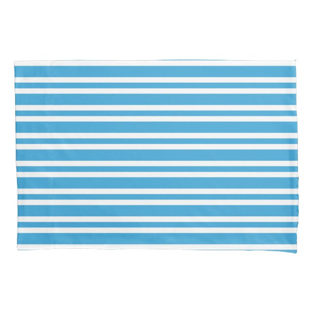 Funda De Cojín Patrón de rayas blancas y azules (Anverso-izquierdo)