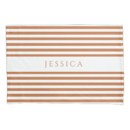 Funda De Cojín Patrón de rayas marrones modernas