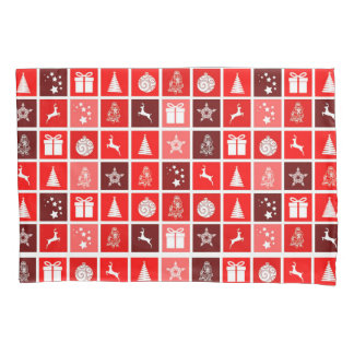 Funda De Cojín Patrón de rejilla de Navidad roja moderna minimali