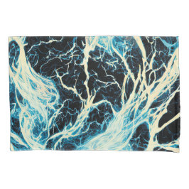 Funda De Cojín Patrón de relámpago de tormenta azul