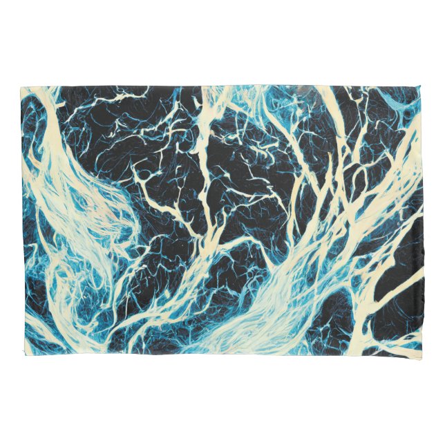 Funda De Cojín Patrón de relámpago de tormenta azul (Anverso)
