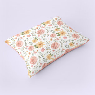 Funda De Cojín Patrón de Rosa de Flor Silvestre Rosa Elegante