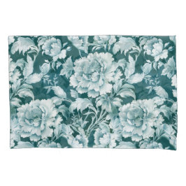 Funda De Cojín Patrón de rosa de repetición verde/blanco