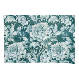 Funda De Cojín Patrón de rosa de repetición verde/blanco