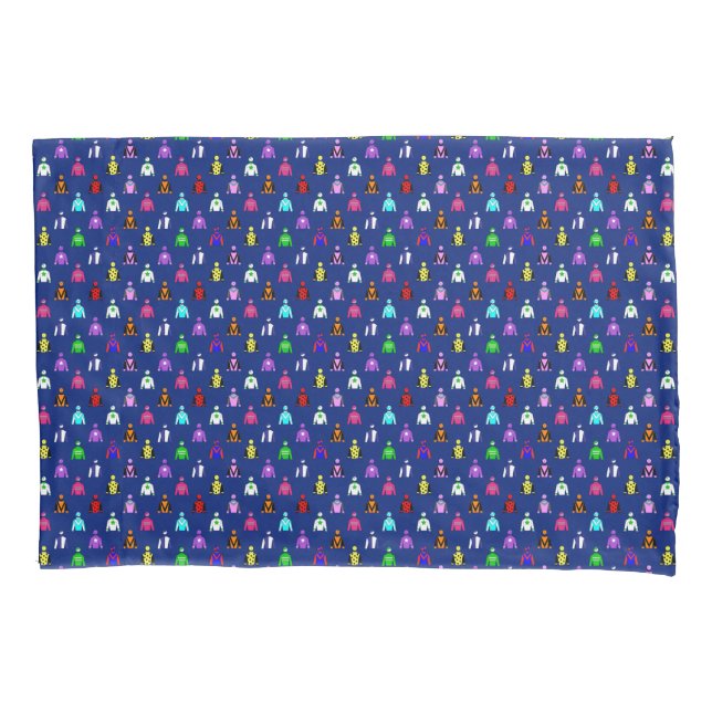 Funda De Cojín Patrón de sedas de jockey para caballito (Anverso)