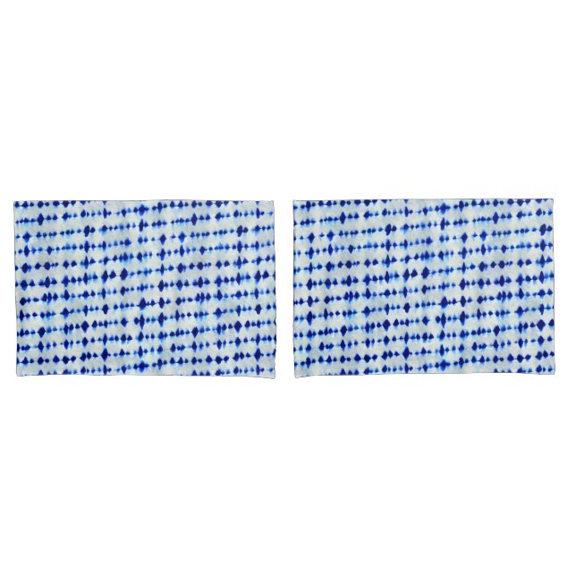 Funda De Cojín Patrón de Shibori azul índigo (Anverso - Set)