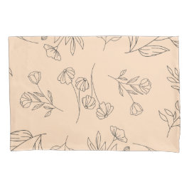 Funda De Cojín Patrón de silueta de flores