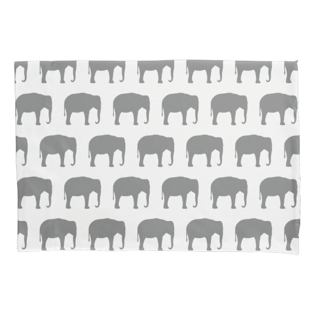 Funda De Cojín Patrón de siluetas para elefantes asiáticos (Anverso)