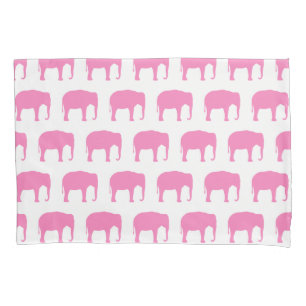 Funda De Cojín Patrón de siluetas para elefantes rosas