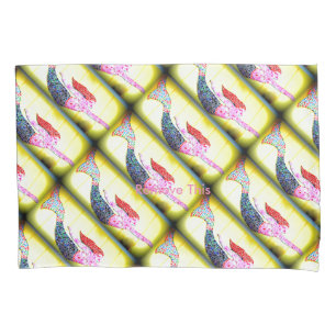 Funda De Cojín patrón de sirenas de mosaico rosa