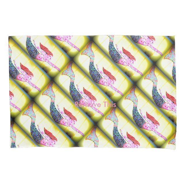 Funda De Cojín patrón de sirenas de mosaico rosa (Anverso)