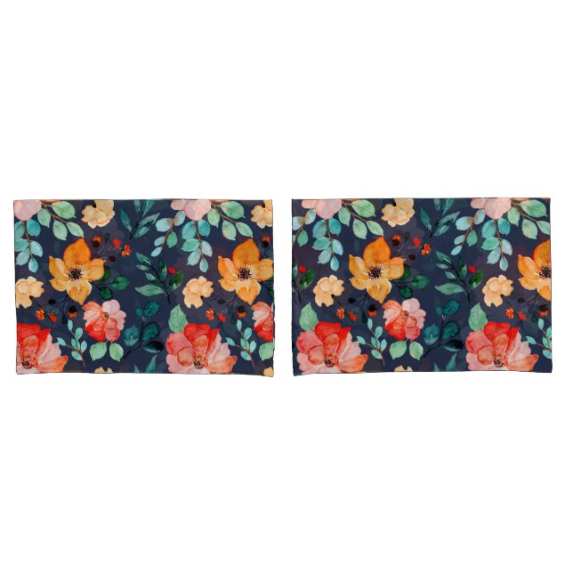Funda De Cojín Patrón de superficie floral- Primavera decorativa  (Anverso - Set)