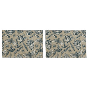 Funda De Cojín Patrón de tatuaje retro