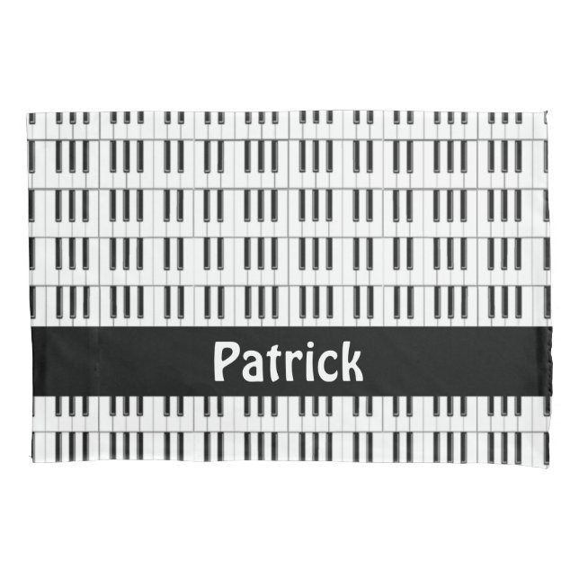 Funda De Cojín Patrón de teclado de piano (Anverso)