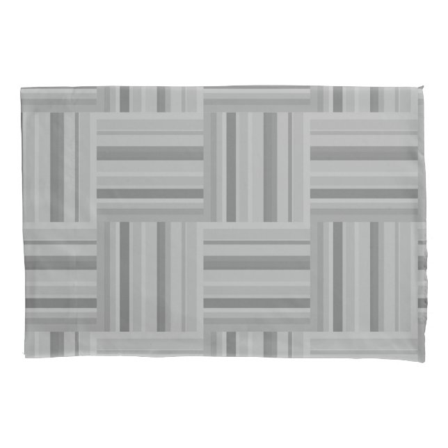 Funda De Cojín Patrón de tejido de rayas grises (Anverso)
