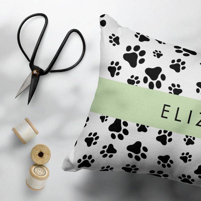 Funda De Cojín Patrón de traza, garras de perro, negro y blanco,  (Subido por el creador)