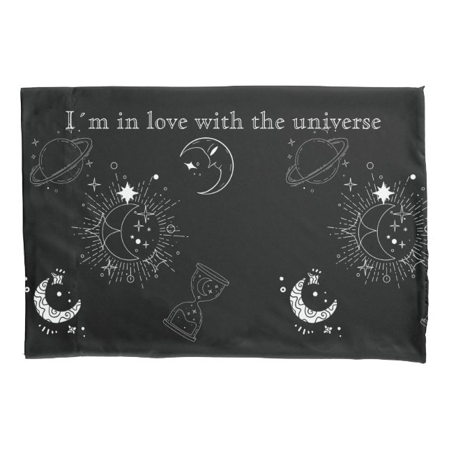Funda De Cojín Patrón de universo negro moderno para él (Anverso)