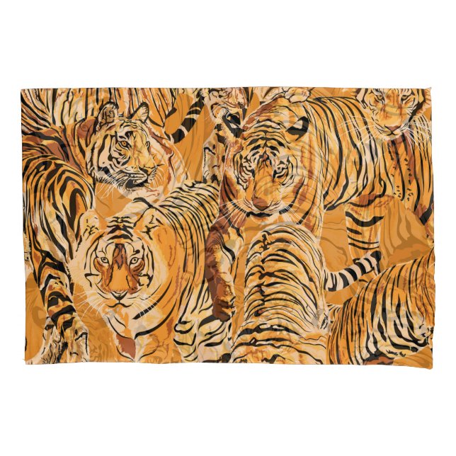 Funda De Cojín Patrón de vida salvaje del Safari del Tigre de épo (Anverso)