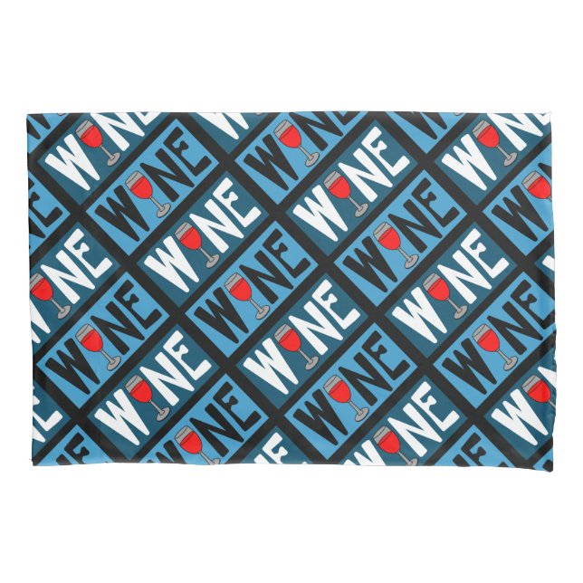 Funda De Cojín Patrón de vidrio de vino rojo (Anverso)