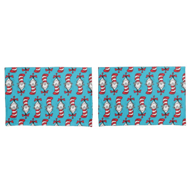 Funda De Cojín Patrón del gato en el sombrero (Anverso - Set)