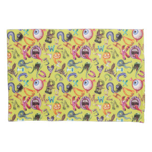 Funda De Cojín Patrón del niño del alfabeto del monstruo