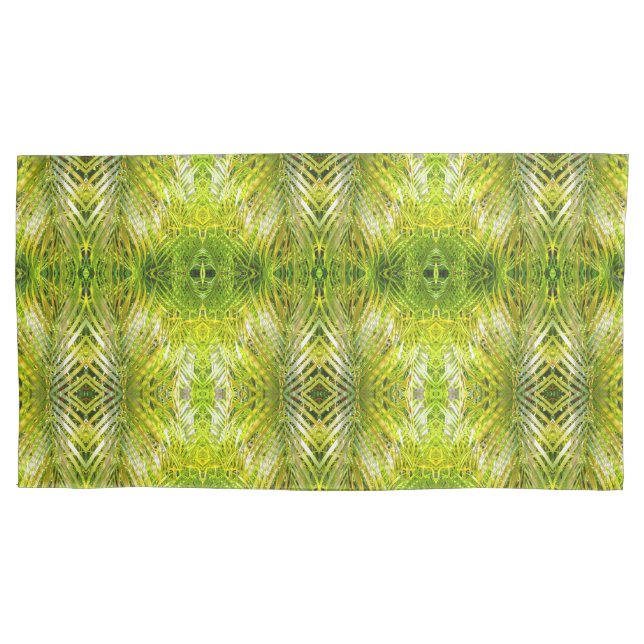 Funda De Cojín Patrón del tamaño M de las hojas de palmera verde  (Anverso)