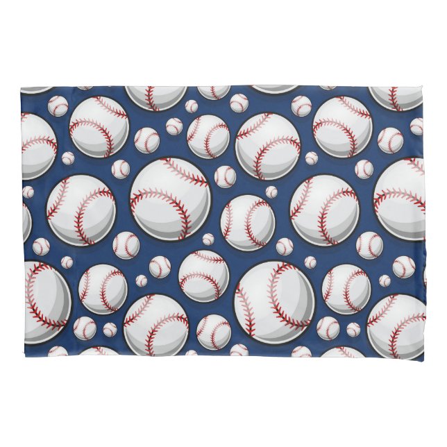 Funda De Cojín Patrón deportivo de béisbol (Anverso-izquierdo)