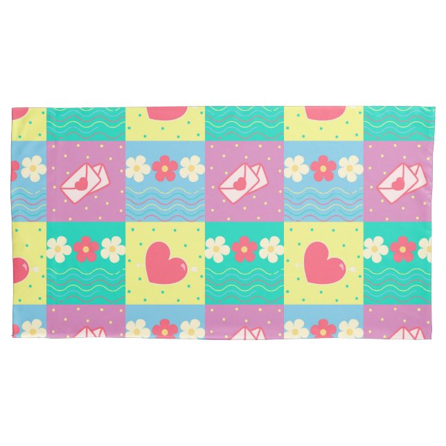 Funda De Cojín patrón día de San Valentín (Anverso)